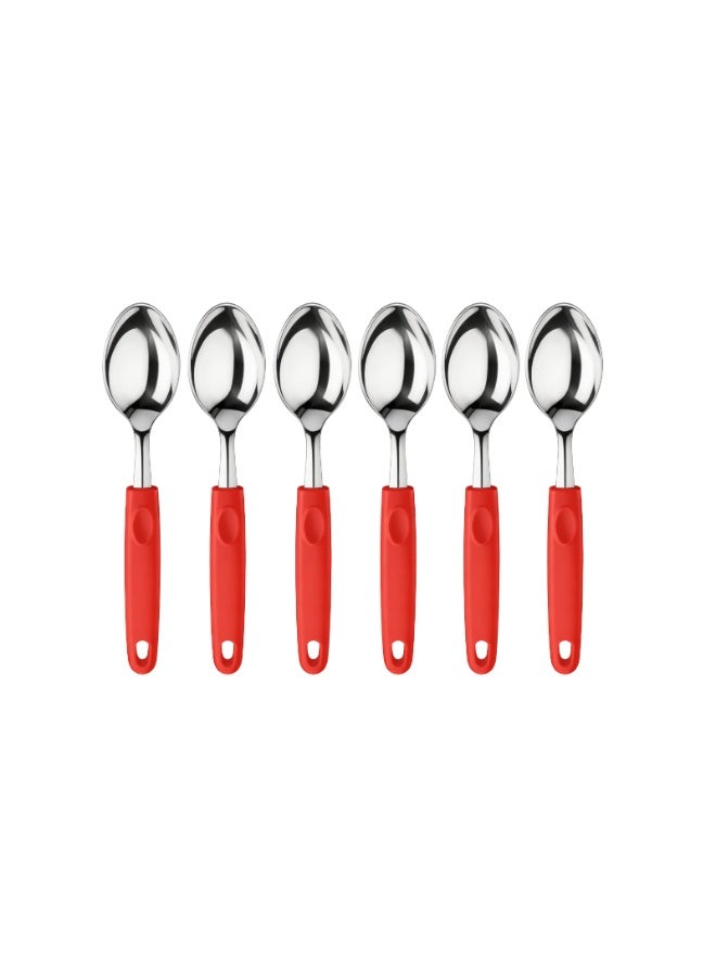 ديسينت ديسنت ستينلس ستيل تي سبون سِت أوف 6 | ميرر فينيش | إيرغونومِك هاندل | دزرت آند كوفي سبون سِت فور هوم، كيتشن، ريستورانت، ديش واشر سيف - Image 1